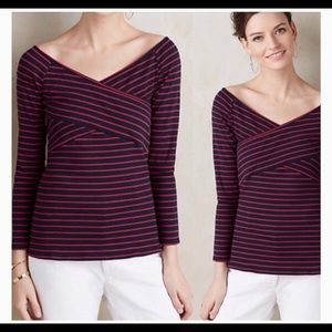 Anthropologie Marin Off the Shoulder Striped Top